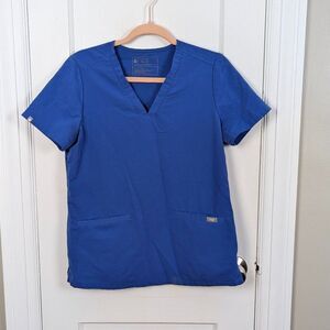 Figs | V-neck Light Blue Short Sleeve Scrub Top Size Small